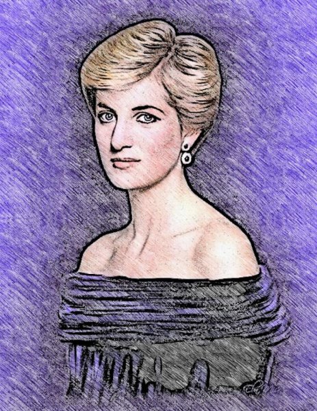 Принцесса Диана рисунок