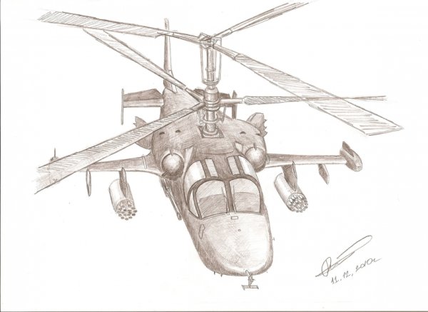 Раскраска вертолет ка 52