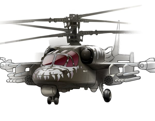 Вертолёт ка-52 Аллигатор рисунок
