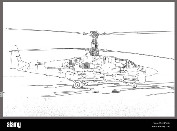 Вертолёт ка-52 Аллигатор рисунок