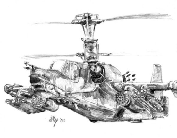 Вертолёт ка-52 рисунок