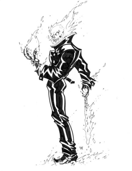 Призрачный гонщик Марвел рисунок