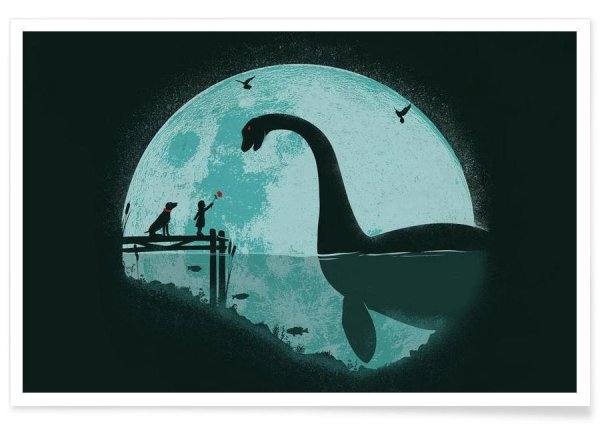 Несси Лохнесское чудовище рисунок