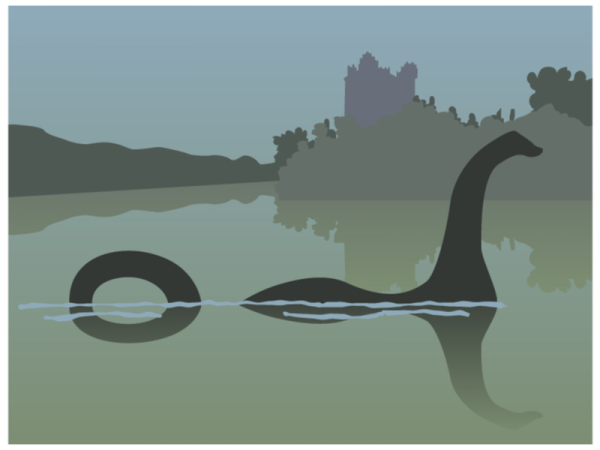 Лохнесское чудовище Несси вектор
