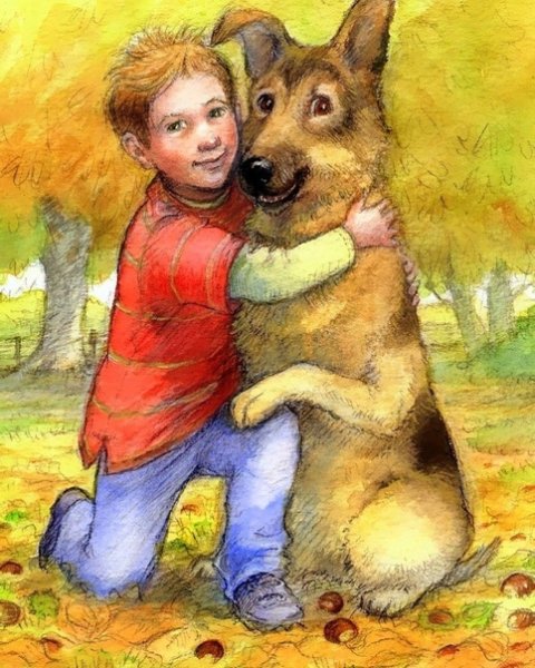 Рисунок на тему человек и животное