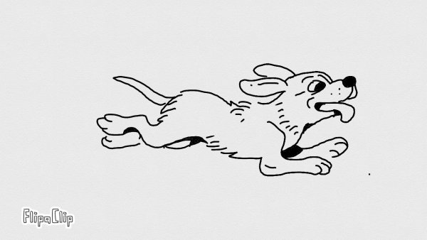 Собака бежит рисунок