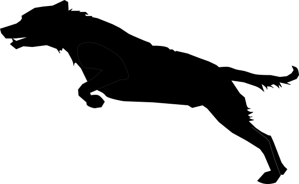Силуэт прыгающего волка