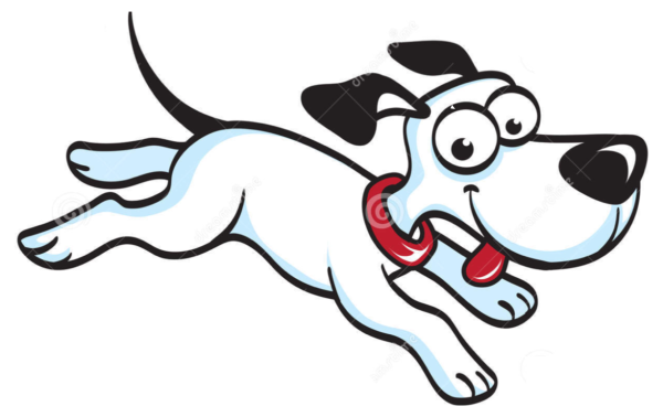 Мультяшная собака в прыжке