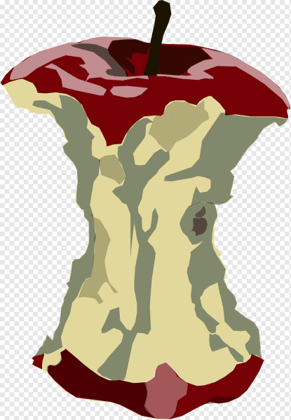 Огрызок яблока вектор