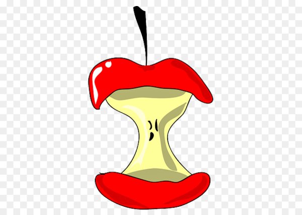 Огрызок яблока вектор