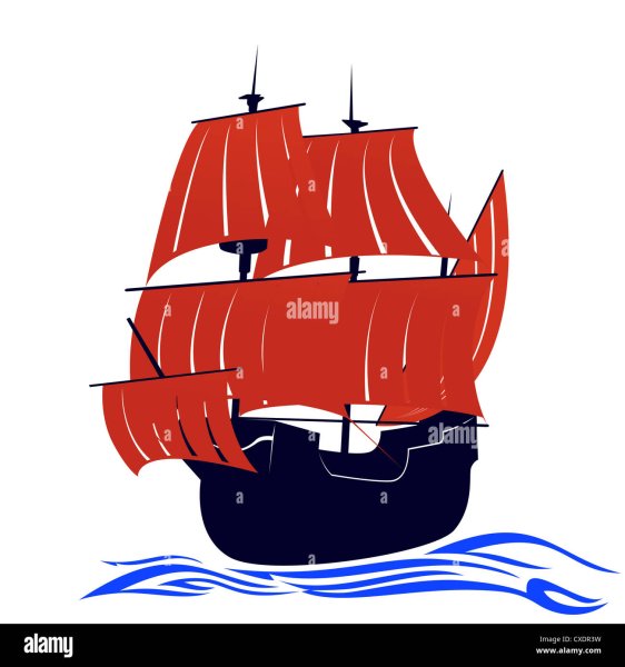 Кораблик с алыми парусами рисунок