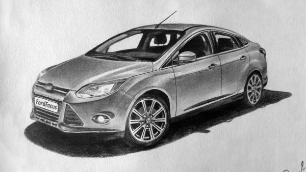 Форд фокус 2 хэтчбек нарисованный спереди
