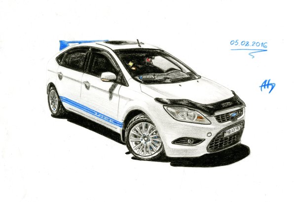 Нарисовать Форд фокус
