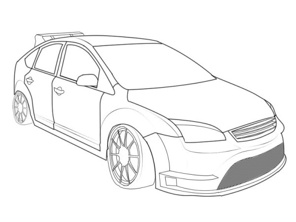 Раскраска Форд фокус 2 хэтчбек