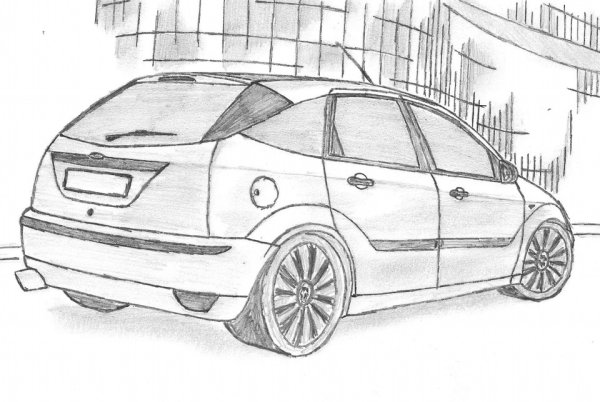 Раскраска Форд фокус 2 хэтчбек