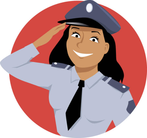 Женщина полицейский мультяшка