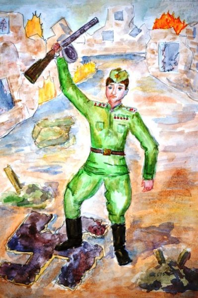 Солдат победитель рисунок