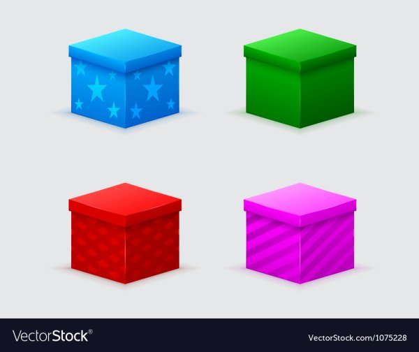 Синяя коробка зеленая коробка