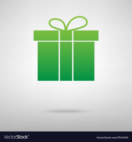Подарок зеленый вектор