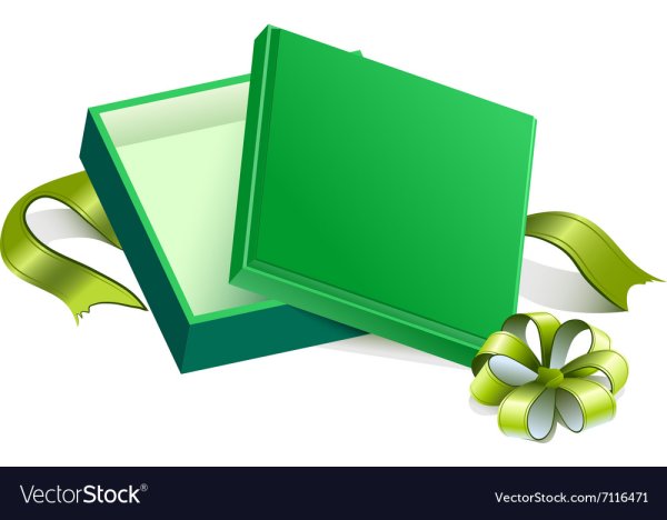 Открытый подарок зеленый