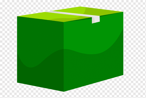 Коробка на зелёном фоне