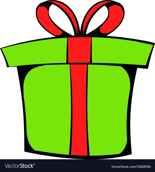 Значок зеленая подарочная коробка