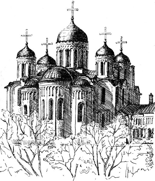 Успенский собор во Владимире гравюра