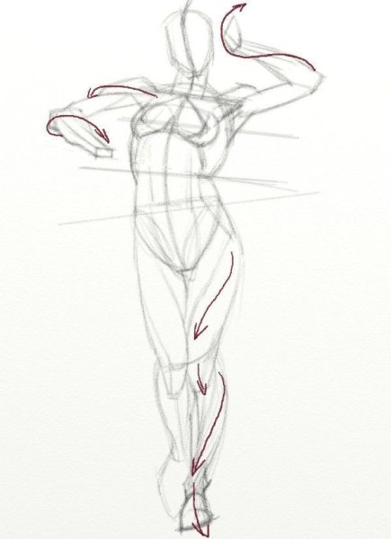 Рисование женского тела карандашом