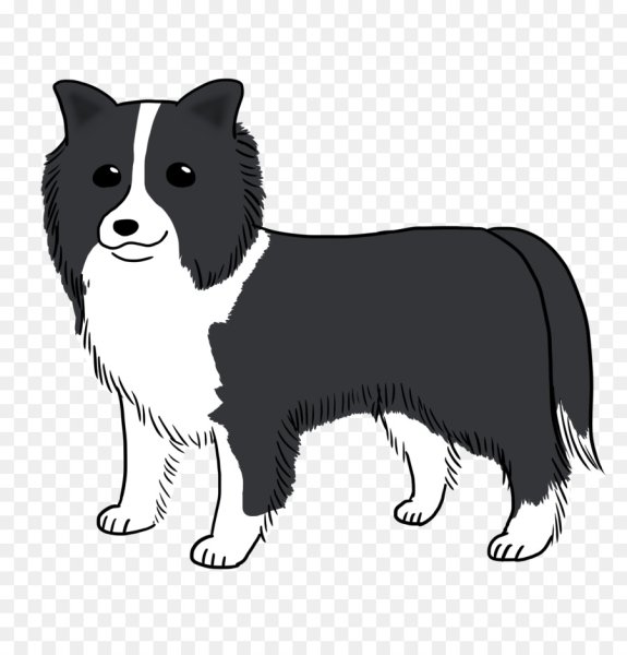 Бордер-колли вектор черно белый