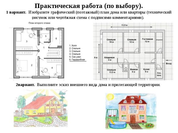 Графический поэтажный план дома или квартиры