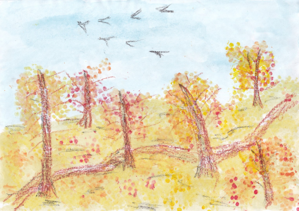 Рисунки детей на тему осень для 2 класса