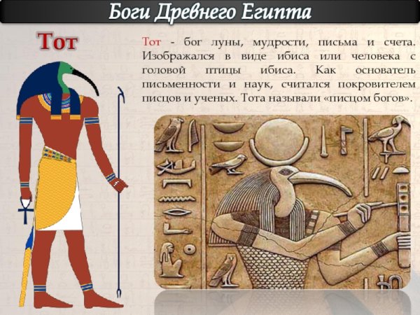 Бог Египта с головой птицы Ибис