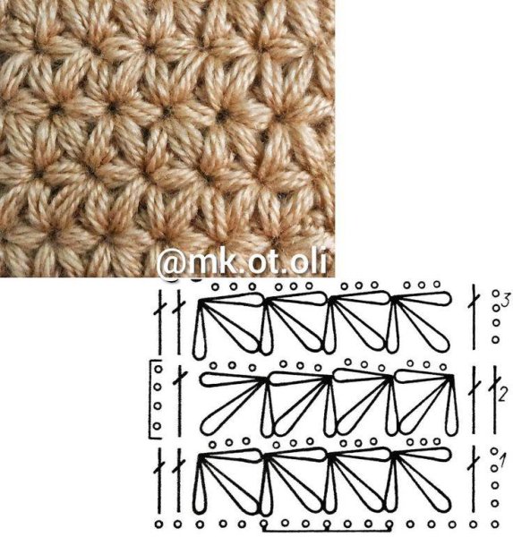 Узоры с пышными столбиками