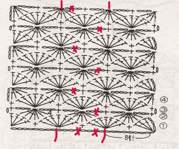 Узор звездочки крючком
