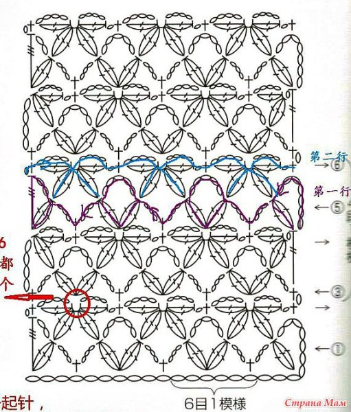 Цветочный орнамент крючком