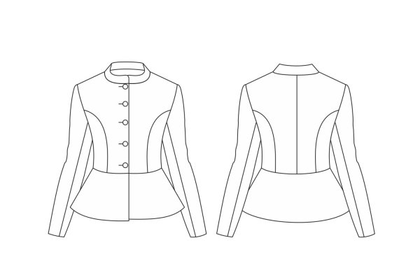 Эскиз жакета женского