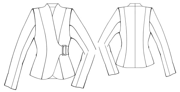 Лекала женского жакета с воротником