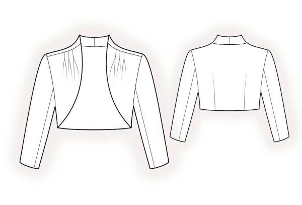 Женский приталенный пиджак технический рисунок