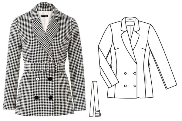 Выкройка пиджака без воротника