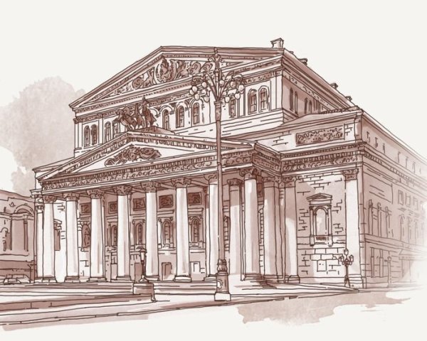 Москва большой театр зарисовка