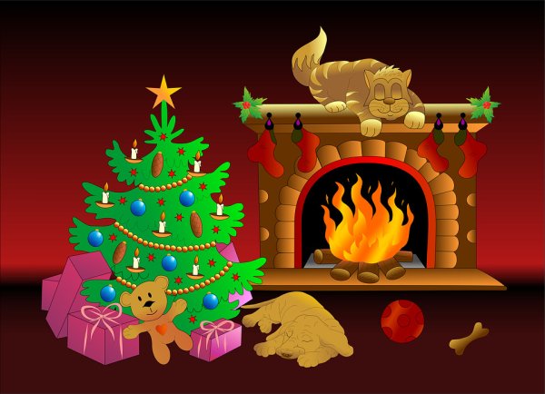 Камин раскраска