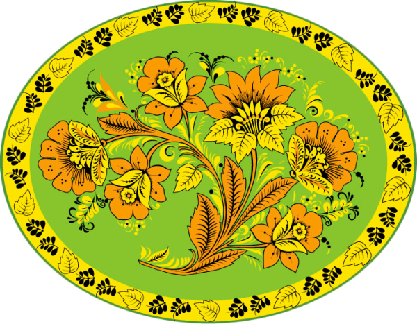 Хохломская роспись тарелка