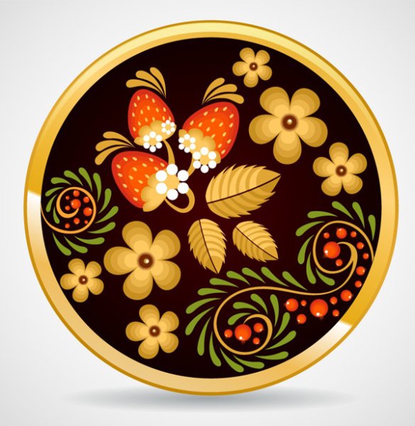 Растительный орнамент в круге