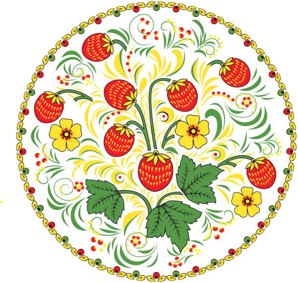 Хохломская роспись тарелка