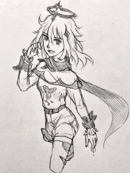 Эмбер Геншин скетчи