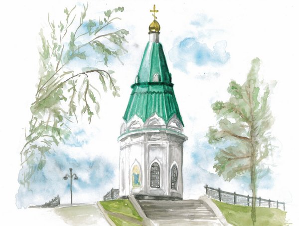 Красноярске часовня Параскевы пятницы карандашом