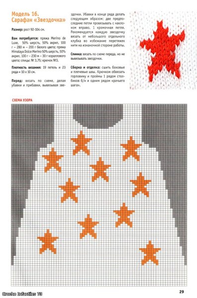 Схема вязания звезды спицами на свитере