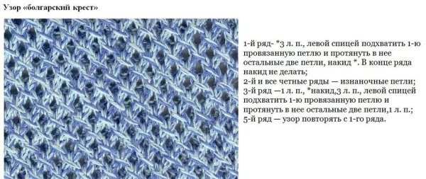 Узор звездочки спицами с описанием и схемами