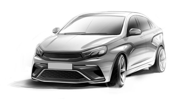 Лада Веста рисунок сбоку