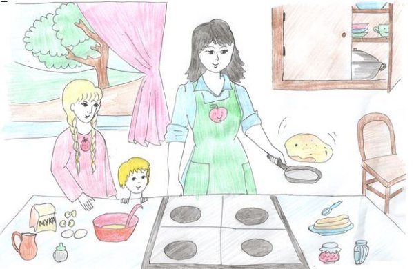 Рисунок моя мама домохозяйка